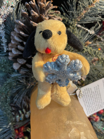 Tiny Henry Dog Christmas Ornament silver Snowflake